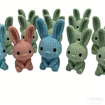 Uskrsni viseći dekor s pletenim zeka – PLA, 3D ispis, suvremen minimalistički model igračke