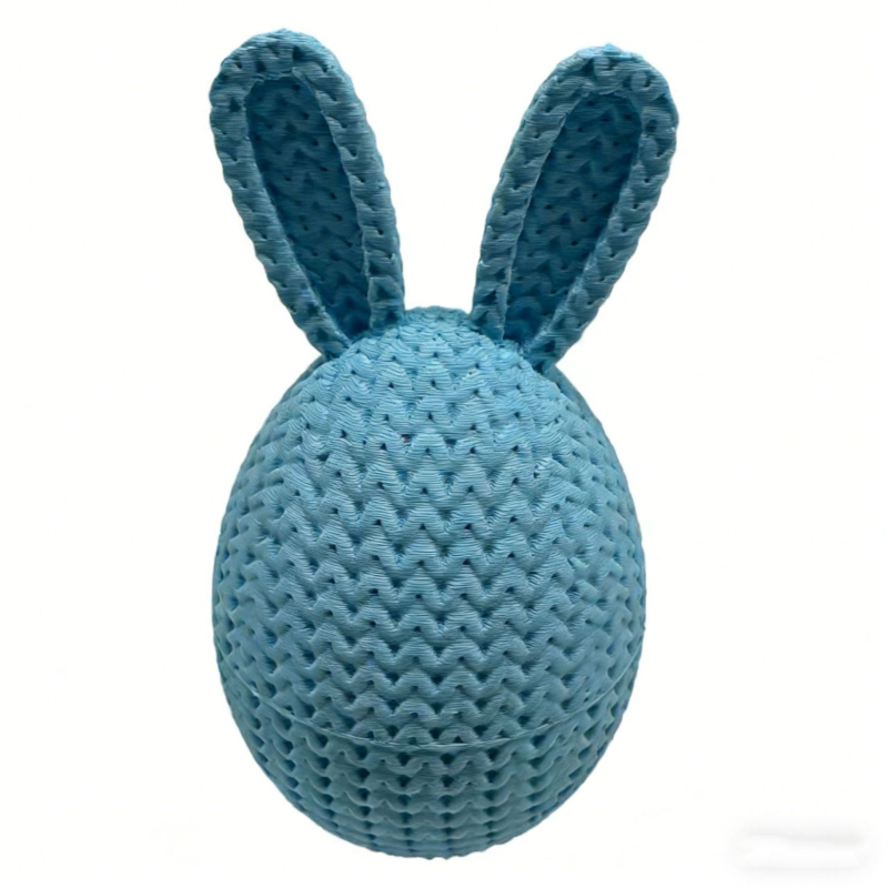 Uskrsni viseći dekor s pletenim zeka – PLA, 3D ispis, suvremen minimalistički model igračke