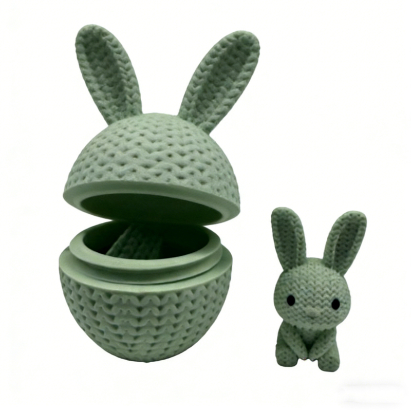 Uskrsni viseći dekor s pletenim zeka – PLA, 3D ispis, suvremen minimalistički model igračke