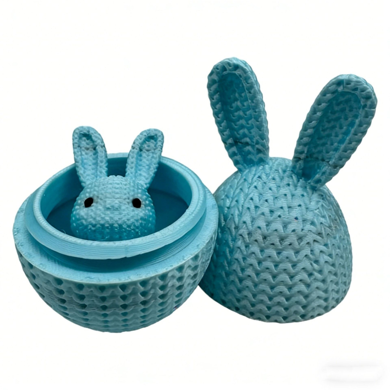 Uskrsni viseći dekor s pletenim zeka – PLA, 3D ispis, suvremen minimalistički model igračke