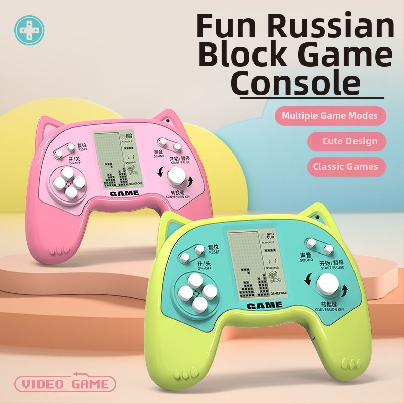 Mini prenosná herná konzola Tetris pre deti, nostalgický retro štýl
