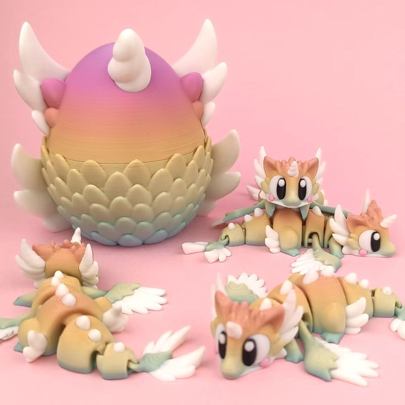 3D ispisano jaje zmaja - stolna dekoracija, PLA, motiv cvijeta trešnje