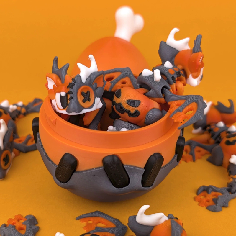 3D ispisano jaje zmaja - stolna dekoracija, PLA, motiv cvijeta trešnje