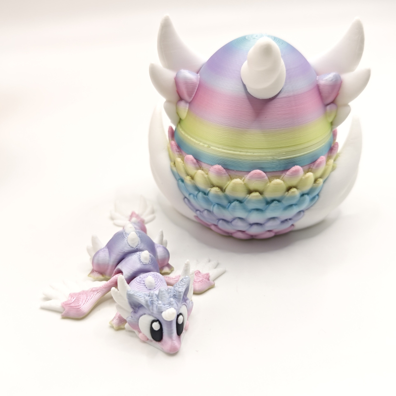 3D ispisano jaje zmaja - stolna dekoracija, PLA, motiv cvijeta trešnje