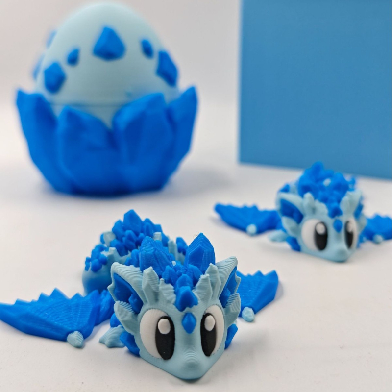 3D ispisano jaje zmaja - stolna dekoracija, PLA, motiv cvijeta trešnje