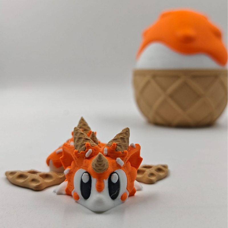 3D ispisano jaje zmaja - stolna dekoracija, PLA, motiv cvijeta trešnje