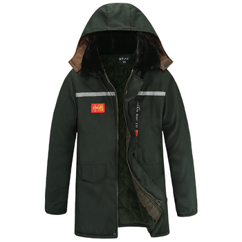 Palton bărbătesc din bumbac, camuflaj, căptușit fleece, impermeabil, rezistent la vânt, lungime medie