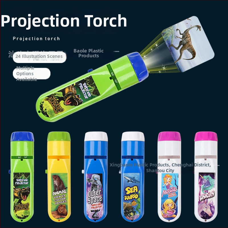 Detský projektor s lampou a zvieracími slidemi - Interaktívna vzdelávacia hračka (ABS) pre vek 4-6 rokov