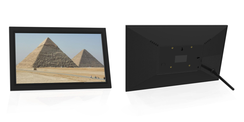 Frameo Wi‑Fi digitálna fotoramka s dotykovým IPS displejom, 10.1" a 15.6" veľkosti, 1280×800, 16GB úložisko, SD/USB podpora
