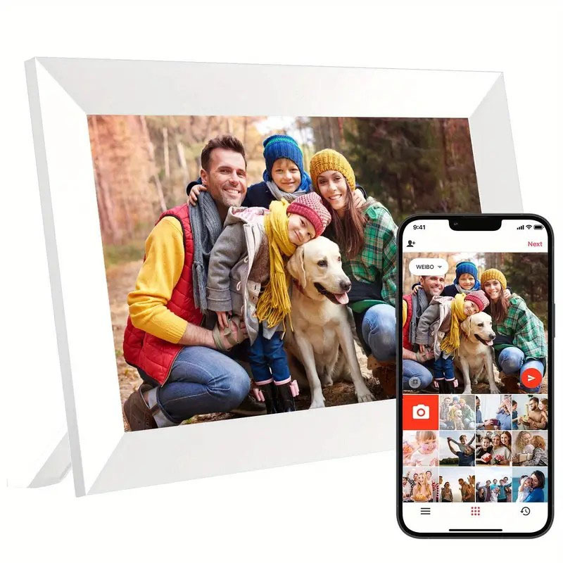 Digitálna fotoráma s Wi‑Fi a dotykovým displejom, 32GB úložisko, 1280×800 rozlíšenie, prehrávanie hudby a videa