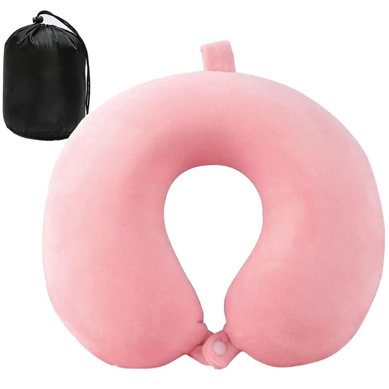 У-образна възглавница за шия, пълнеж memory cotton, crystal velvet покритие, тегло до 0.50 кг, подходяща за възрастни