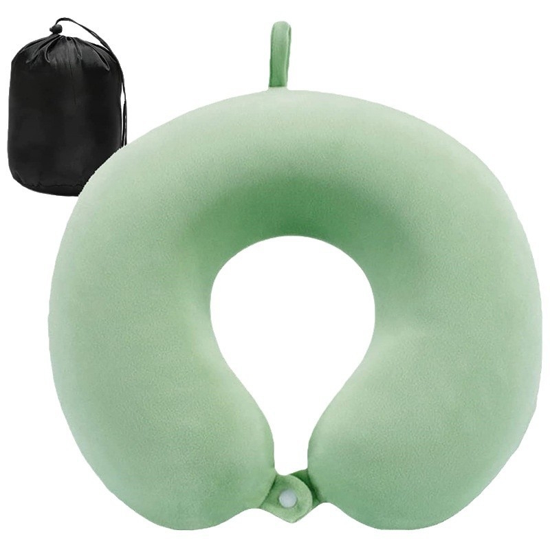 У-образна възглавница за шия, пълнеж memory cotton, crystal velvet покритие, тегло до 0.50 кг, подходяща за възрастни