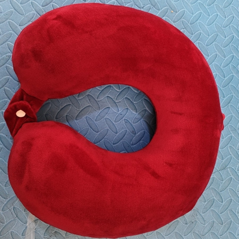 У-образна възглавница за шия, пълнеж memory cotton, crystal velvet покритие, тегло до 0.50 кг, подходяща за възрастни