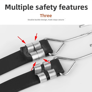 Elastický pás na motocykle a elektrické vozidlá s háčikmi a dvojitým zapínaním