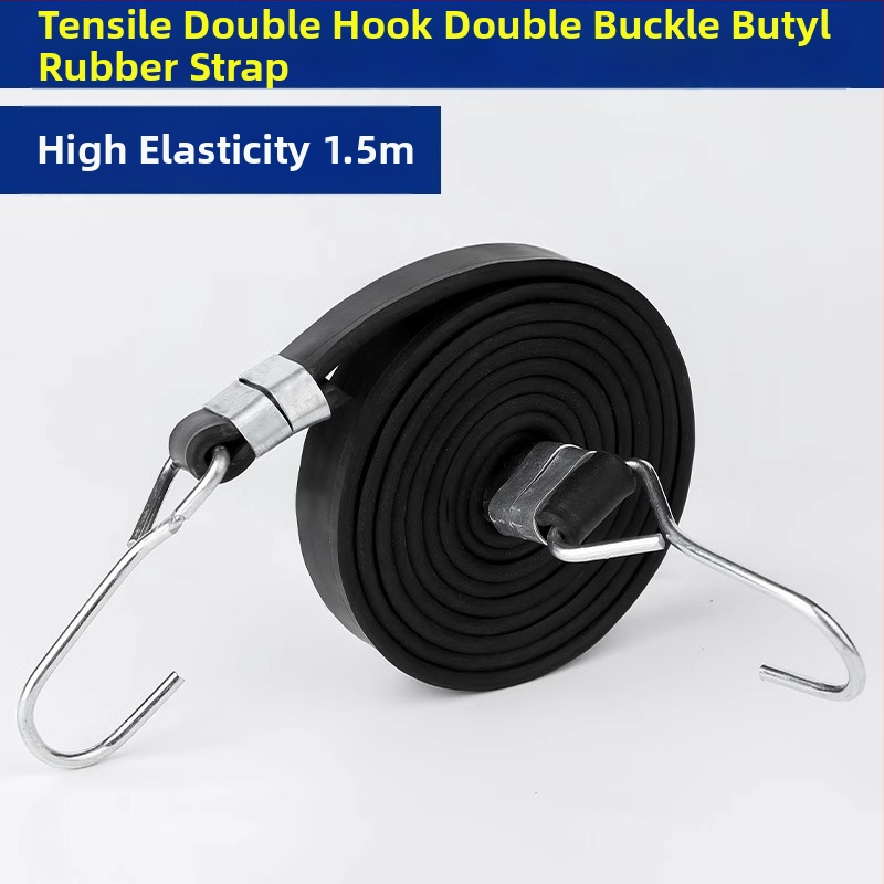 Elastický pás na motocykle a elektrické vozidlá s háčikmi a dvojitým zapínaním