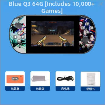 Prenosná herná konzola so systémom Linux, 64GB pamäť, 1080p displej, bezdrôtová, PS1 klasický joystick