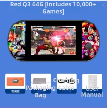 Prenosná herná konzola so systémom Linux, 64GB pamäť, 1080p displej, bezdrôtová, PS1 klasický joystick