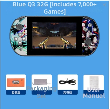 Prenosná herná konzola so systémom Linux, 64GB pamäť, 1080p displej, bezdrôtová, PS1 klasický joystick