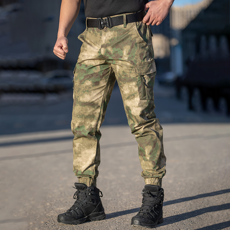 Pantaloni tactici pentru bărbați, croială Slim-Fit Jogger, Camuflaj militar, Amestec din bumbac-poliester, impermeabili și rezistenți la uzură