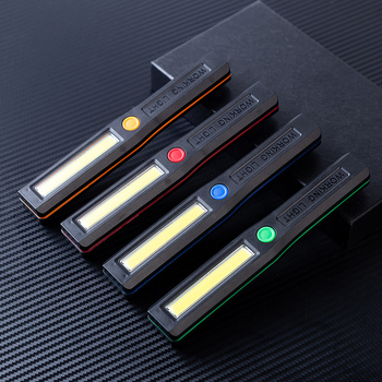 Lumină de lucru portabilă COB cu bază magnetică, pliabilă, alimentată cu baterie, lanternă de urgență multifuncțională