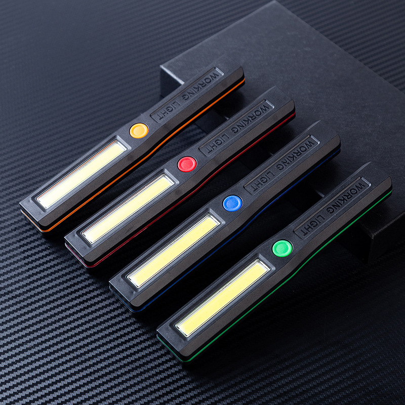 Lumină de lucru portabilă COB cu bază magnetică, pliabilă, alimentată cu baterie, lanternă de urgență multifuncțională