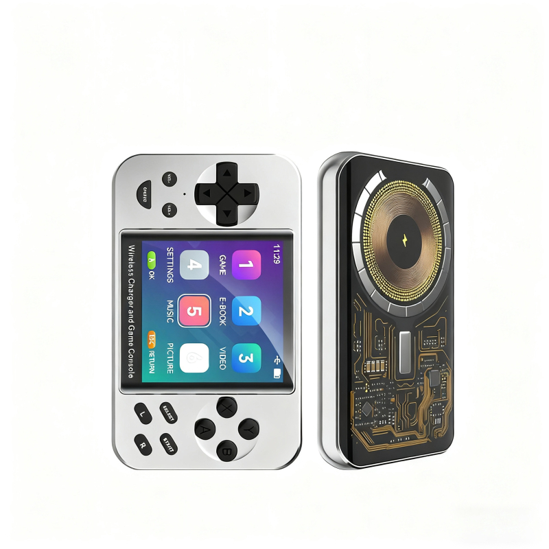 Consolă portabilă retro cu jocuri încorporate, baterie de 5000mAh cu încărcare magnetică, USB Type-C OTG, conectare prin cablu, MP4 video player