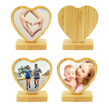Фоторамка от алуминий, нордически стил, сърцевидна форма, за настолен дисплей, печатно изпълнение