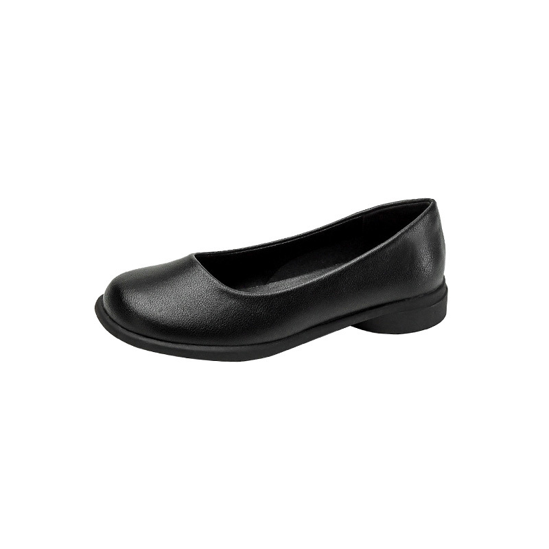 Pantofi de lucru din piele pentru femei, slip-on, toc plat 1–3 cm, vârf rotund, partea superioară din microfibră, căptușeală din microfibră de piele, talpă din cauciuc