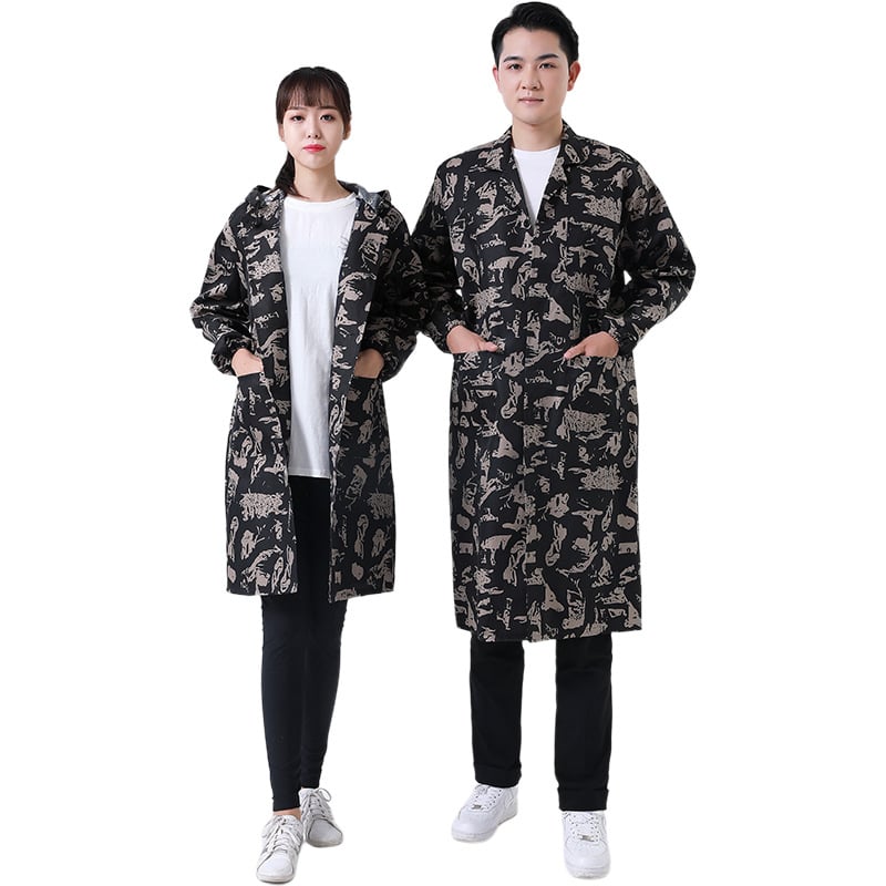 Palto de lucru pentru bărbați, imprimeu camuflaj, primăvară-vară, mâneci lungi, rezistent la uzură și murdărie, material corduroy, din in