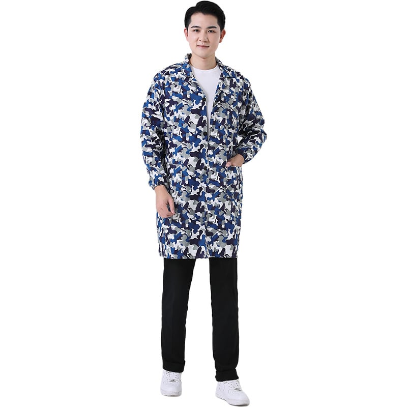 Palto de lucru pentru bărbați, imprimeu camuflaj, primăvară-vară, mâneci lungi, rezistent la uzură și murdărie, material corduroy, din in