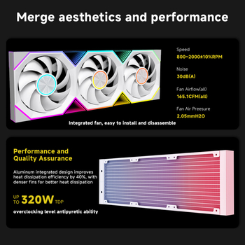 Cooler CPU cu răcire cu apă Flow360, afișaj LCD, ventil ARGB, construcție cupru-aluminiu, 800–2000 RPM