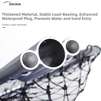 Гигантска алуминиева уловна мрежа за риба с гъста мрежа, глава Ø50/60/70 cm, дълбочина 75–115 cm, дебела мрежа, товароносимост 1.0–15 kg