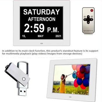 Digitálny budík s HD LCD displejom, rozlíšenie 1024×768, podpora SD/USB/TF kariet, prehrávanie videa a hudby