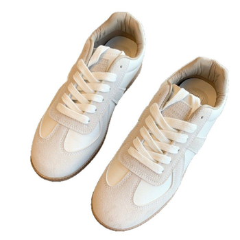 Дамски ежедневни маратонки с връзки, нисък връх, кръгъл нос, гумена подметка (инжекциона), подплата от свинска кожа, дизайн с цветово съчетаване, лансиране пролет 2025