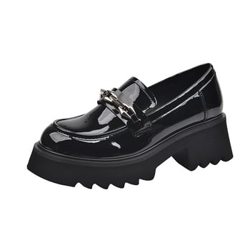 Ženske loaferice s debelim potplatom 6-8 cm, britanski stil, gornji materijal mikrovlakno, ulošak od janjeće kože, bez kopčanja
