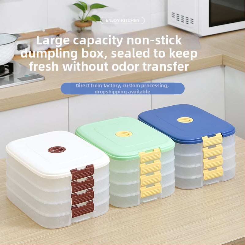 Кутия за пелмени за бързо замразяване - Xichang; Материал: хранително-качествена пластмаса; Функция: съхранение и запазване; Стил: прост