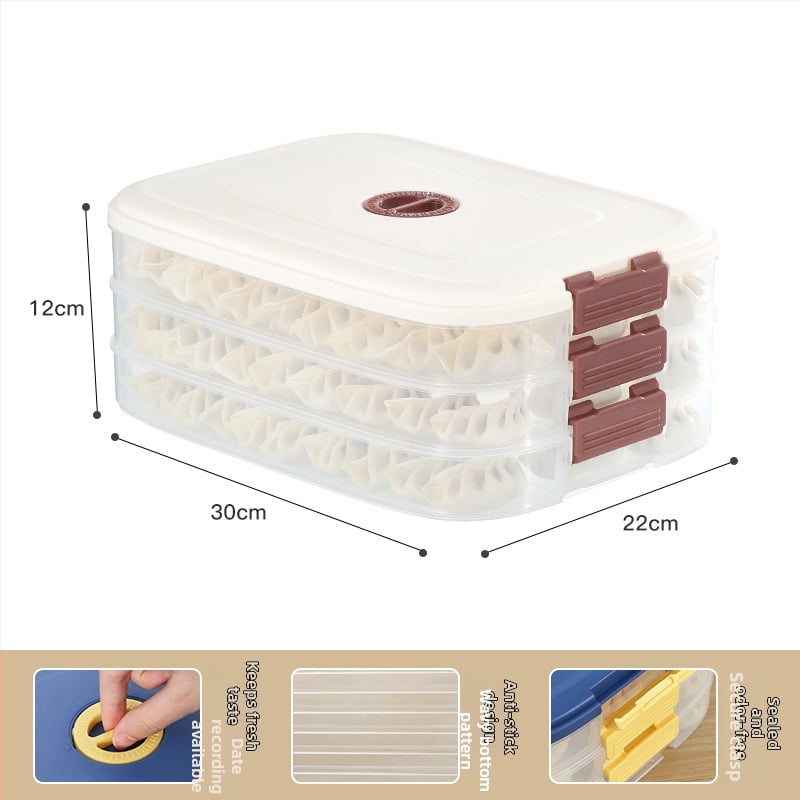 Кутия за пелмени за бързо замразяване - Xichang; Материал: хранително-качествена пластмаса; Функция: съхранение и запазване; Стил: прост