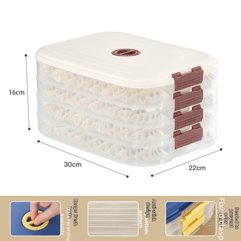 Кутия за пелмени за бързо замразяване - Xichang; Материал: хранително-качествена пластмаса; Функция: съхранение и запазване; Стил: прост