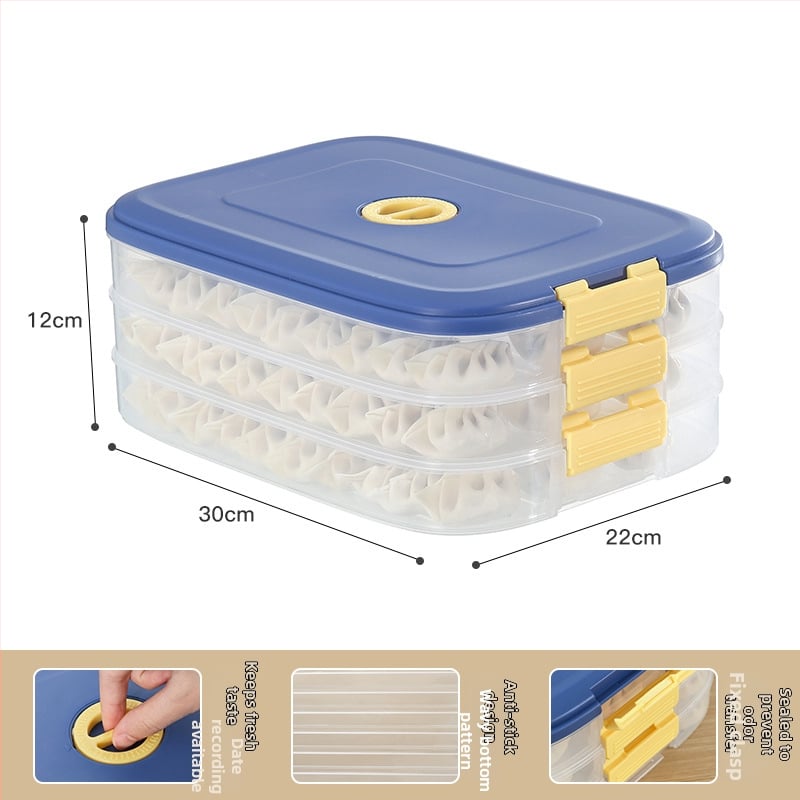 Кутия за пелмени за бързо замразяване - Xichang; Материал: хранително-качествена пластмаса; Функция: съхранение и запазване; Стил: прост