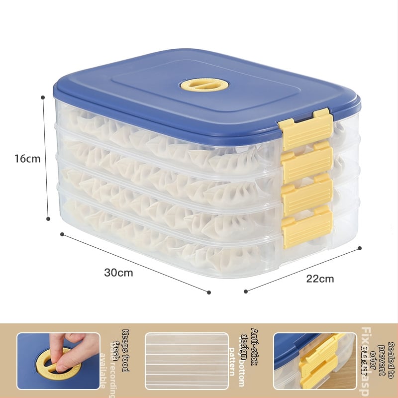 Кутия за пелмени за бързо замразяване - Xichang; Материал: хранително-качествена пластмаса; Функция: съхранение и запазване; Стил: прост