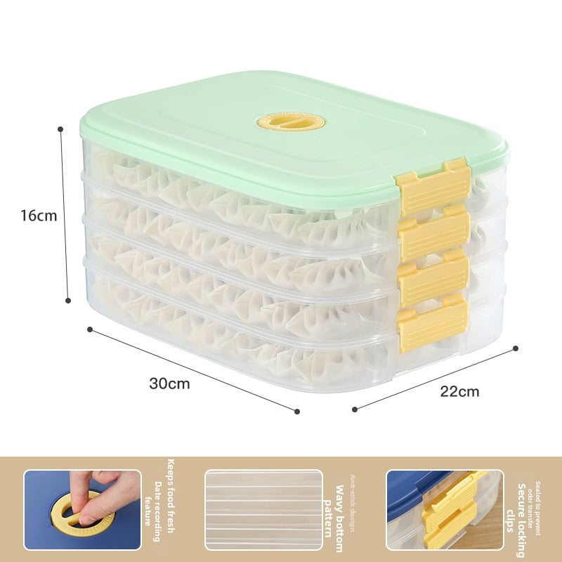 Кутия за пелмени за бързо замразяване - Xichang; Материал: хранително-качествена пластмаса; Функция: съхранение и запазване; Стил: прост