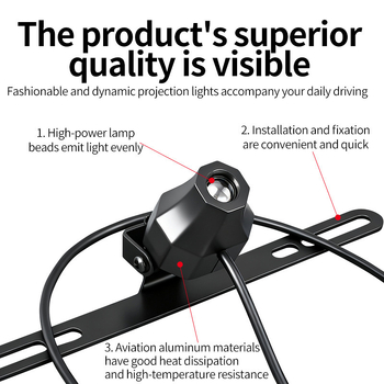 Motorkerékpár rendszámtábla vetítő fény - akril, 12V, 1W, modell QZ5652, felszerelés a hátsó fedélre