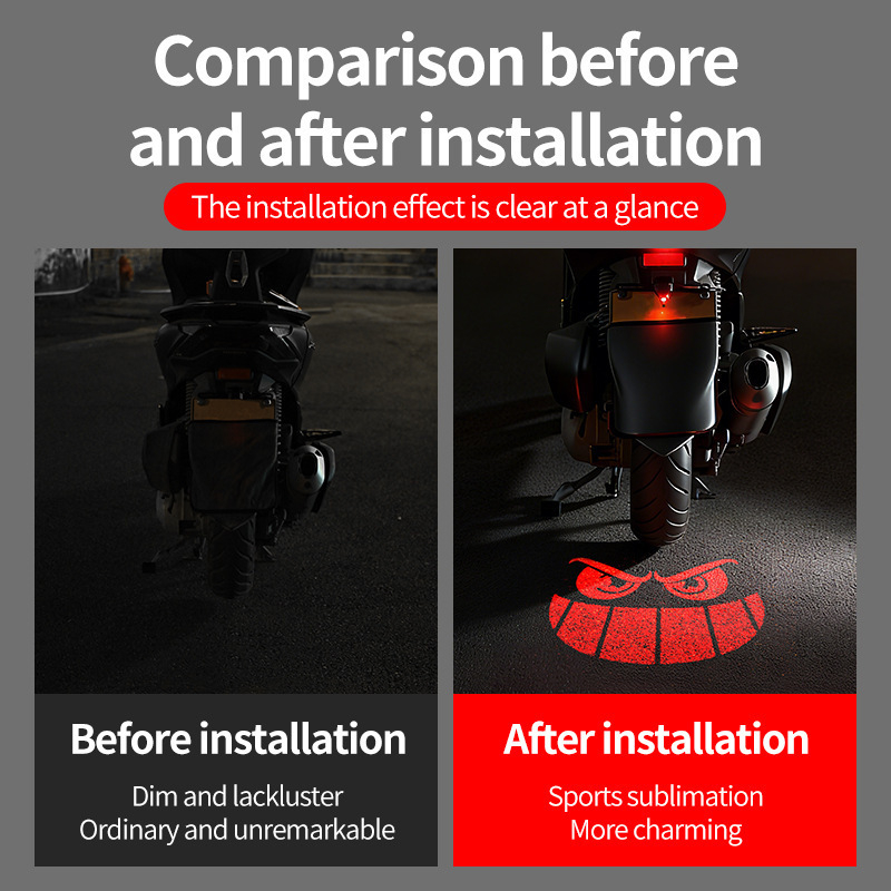 Motorkerékpár rendszámtábla vetítő fény - akril, 12V, 1W, modell QZ5652, felszerelés a hátsó fedélre