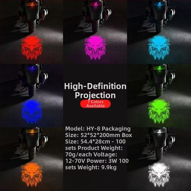 Motorkerékpár rendszámtábla vetítő fény - akril, 12V, 1W, modell QZ5652, felszerelés a hátsó fedélre