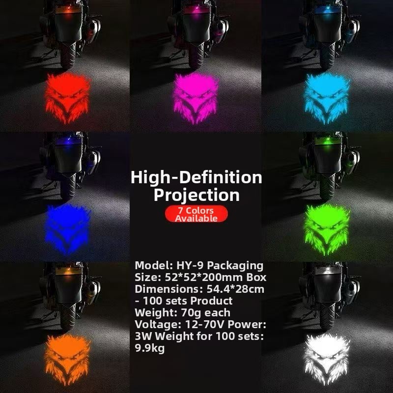 Motorkerékpár rendszámtábla vetítő fény - akril, 12V, 1W, modell QZ5652, felszerelés a hátsó fedélre