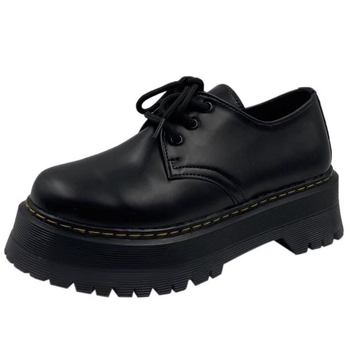 Ženske kožne platforme loaferice, PU gornji dio; okrugli vrh; niski pet 1-3 cm; platforma; vezanje; japanski preppy stil