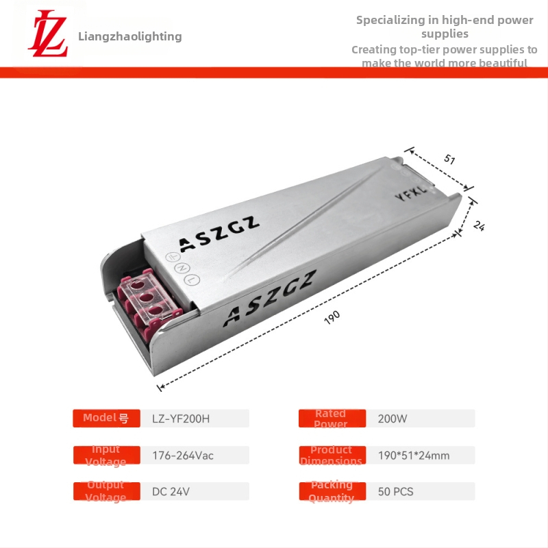 LED napájanie s mäkkým rozbehom pre LED pásy, 24V DC, vstup 176–264V, výstupný prúd 2.5–16.6A, max. výkon 400W, účinnosť >93%