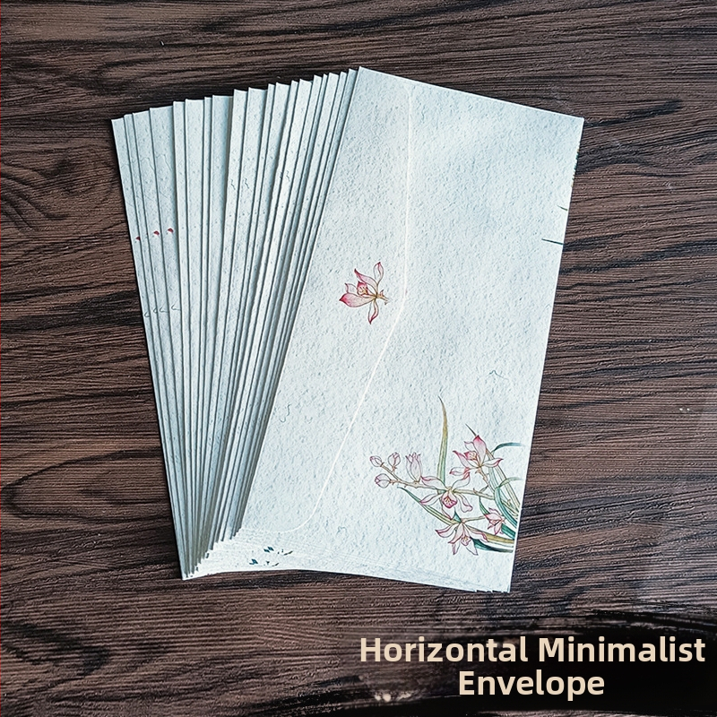 Písací papier so zen inšpiráciou, ručne maľované kvety, obojstranný, čínskeho štýlu obálky, Years Square