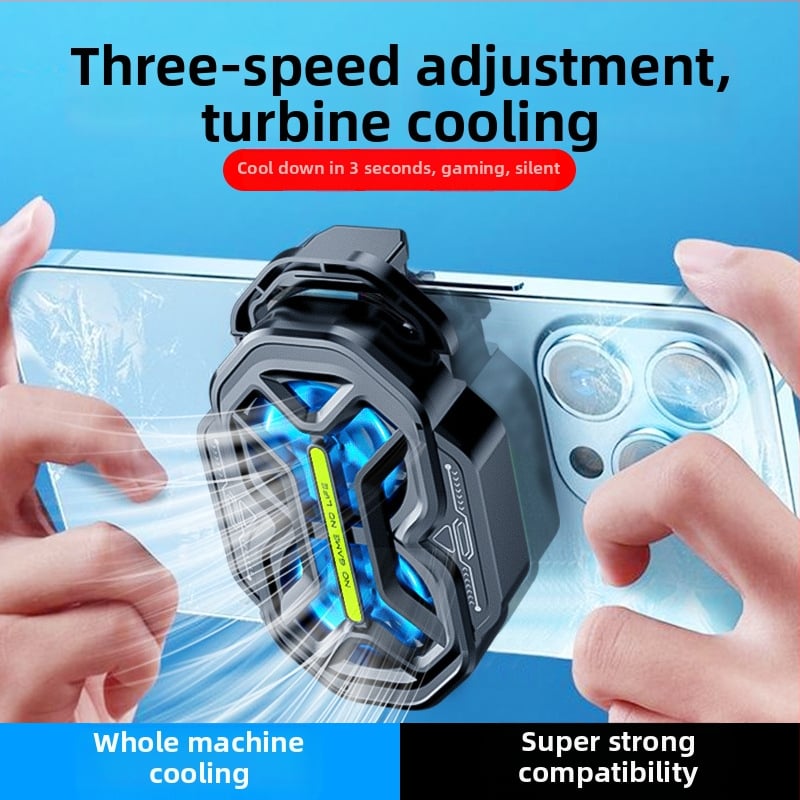 DY59 ψύξη κινητού με δύο ανεμιστήρες, αερόψυξη με τρία επίπεδα ταχύτητας, διπλή μπαταρία, ασύρματη σύνδεση, συμβατό με iPhone και Android