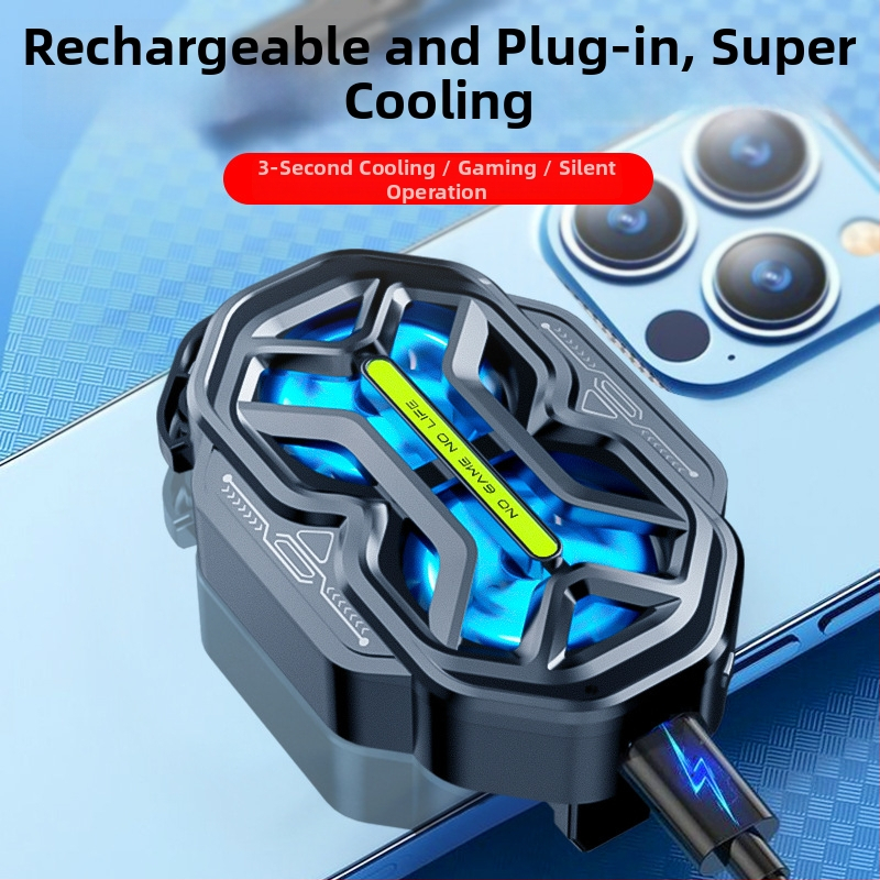 DY59 ψύξη κινητού με δύο ανεμιστήρες, αερόψυξη με τρία επίπεδα ταχύτητας, διπλή μπαταρία, ασύρματη σύνδεση, συμβατό με iPhone και Android